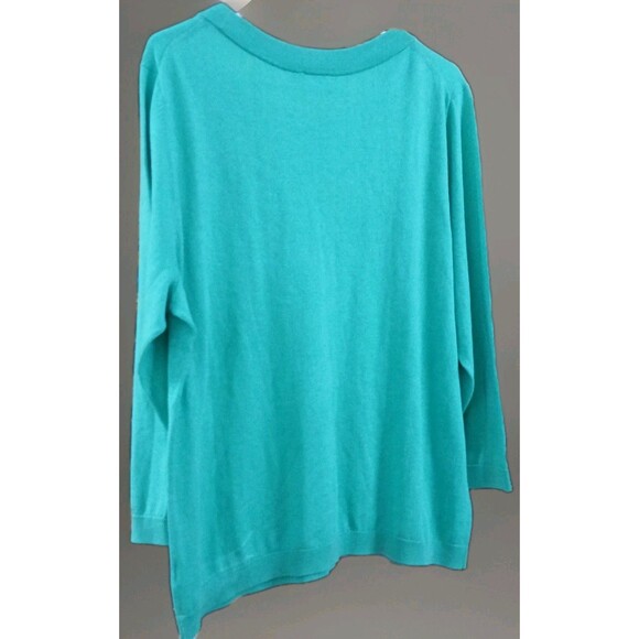 Talbots XL Green Silk Tie Neck Sweater Old Money Coastal Grandma Preppy - Picture 5 of 8